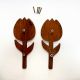 Handcrafted Acacia Wood Tulip Handle Pair